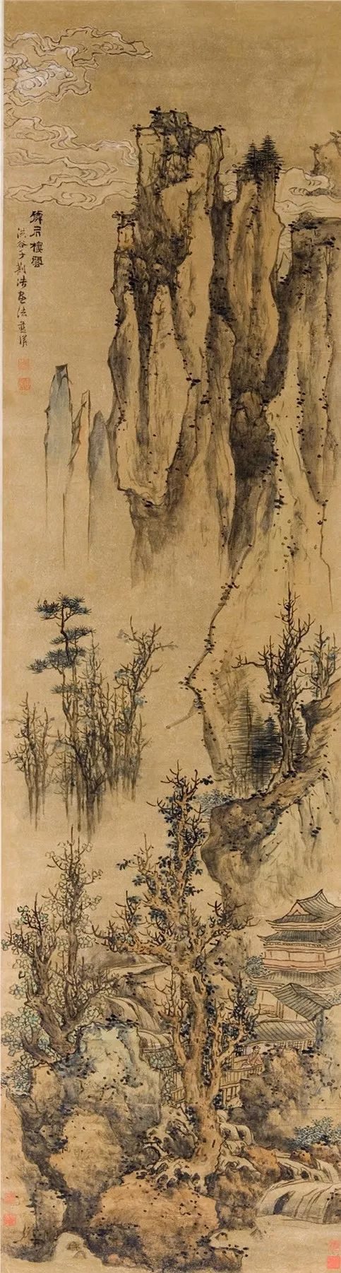 蓝瑛《仙居楼阁》