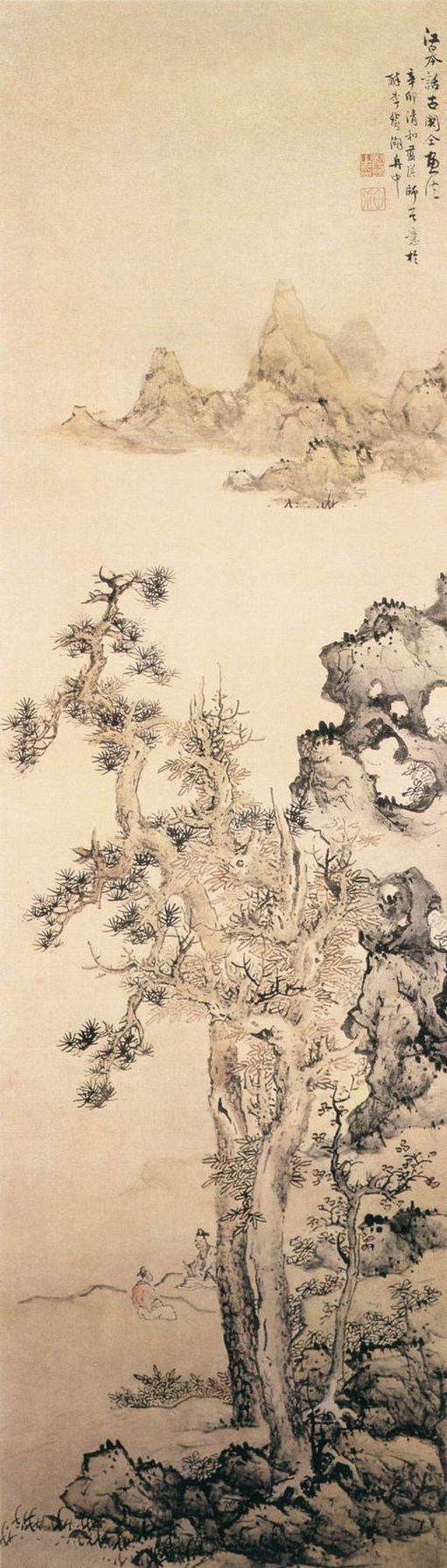 明.蓝瑛《江皋话古图》