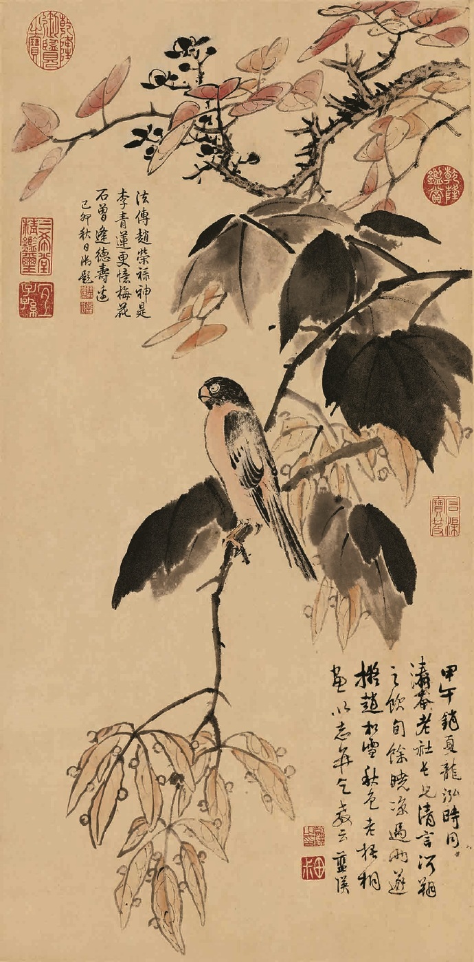 明代蓝瑛《秋色梧桐图》立轴