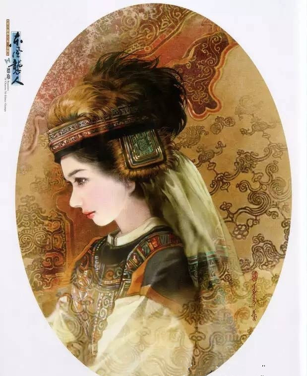 画家笔下的中华赫哲族美女