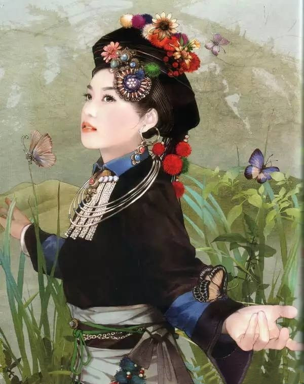 画家笔下的中阿昌族美人