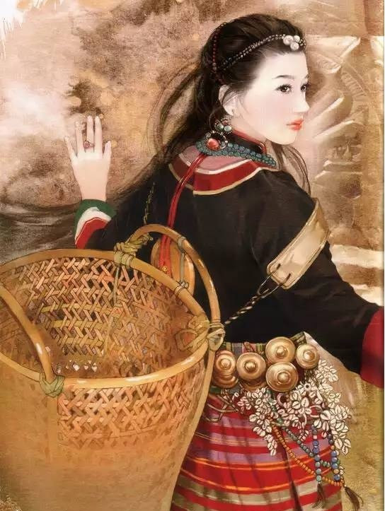 画家笔下的中华珞巴族美女