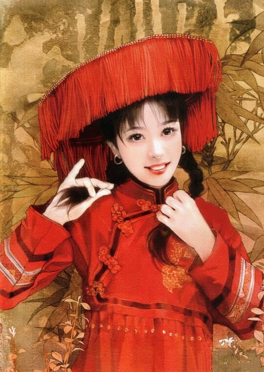 画家笔下的中华毛南族美女