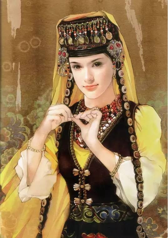 画家笔下的中华塔吉克族美女