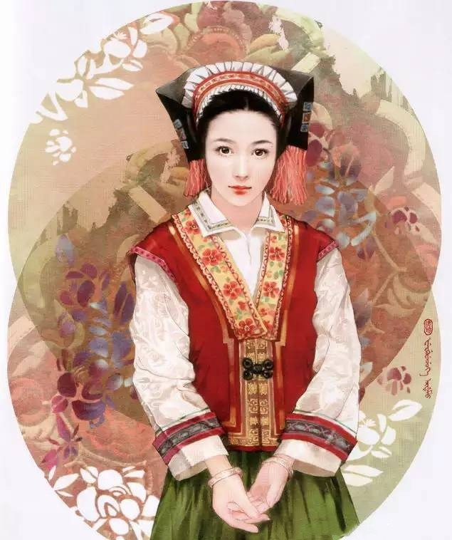 画家笔下的中华仡佬族美女