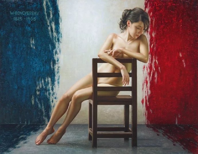 逼真的女性人体写实油画作品