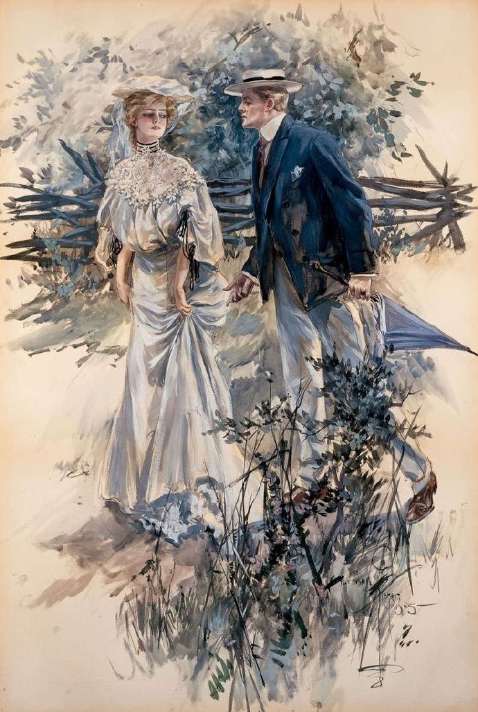美国插画大师哈里森.费希尔（Harrison Fisher）笔下的亲密关系