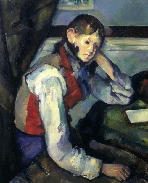 塞尚《The Boy In The Red Vest》《穿红背心的少年》