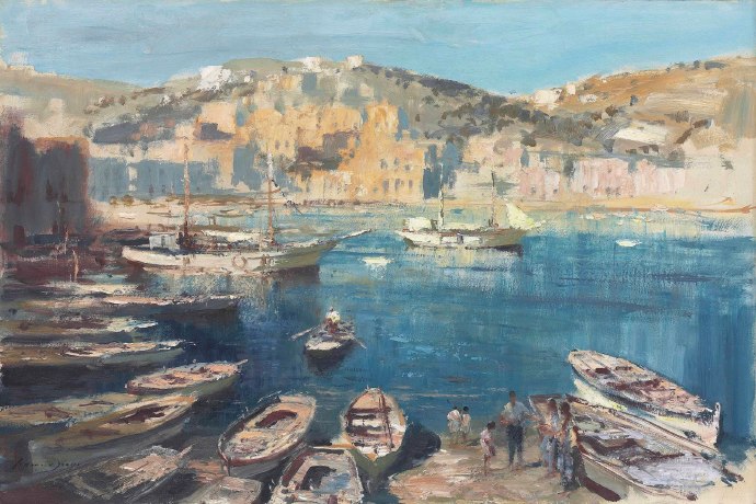 Edward Seago《Ponza Harbour》（蓬扎海港）