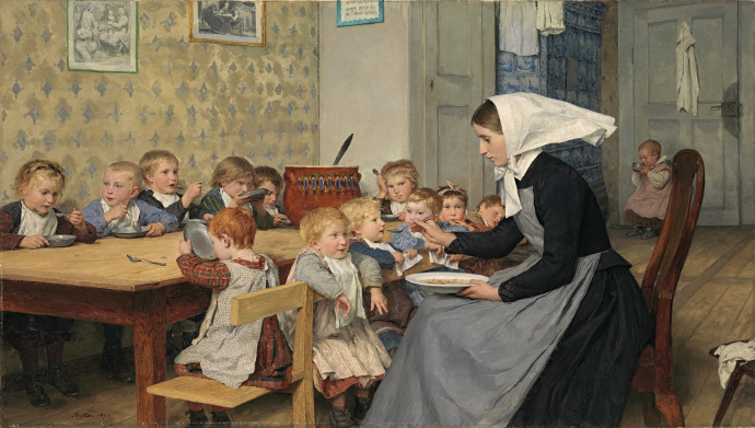 Albert Anker 《托儿所》（Die Kinderkrippe）
