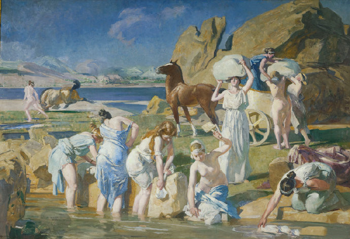 法国画家Lucien Simon作品《瑙西卡》