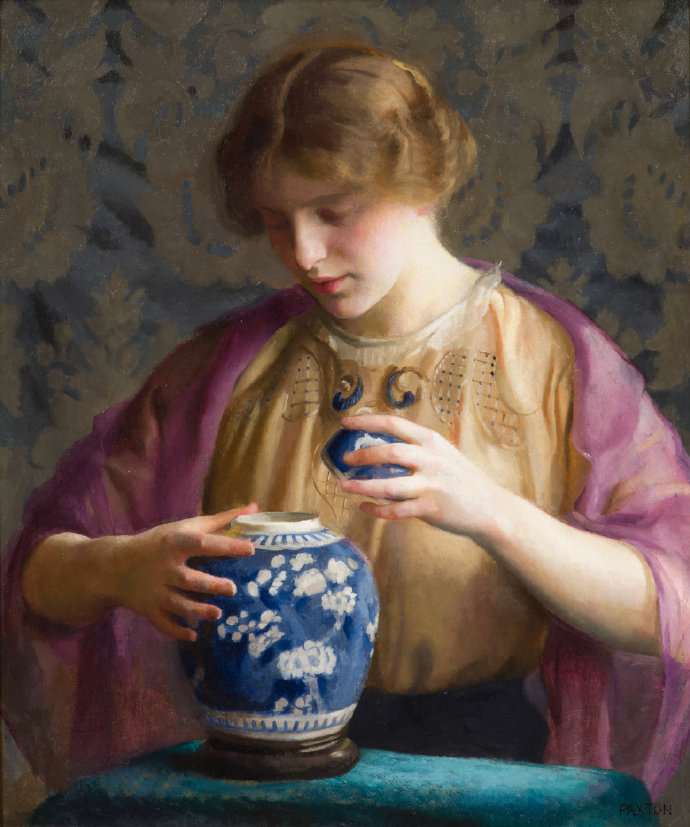 美国画家William McGregor Paxton《蓝罐子》