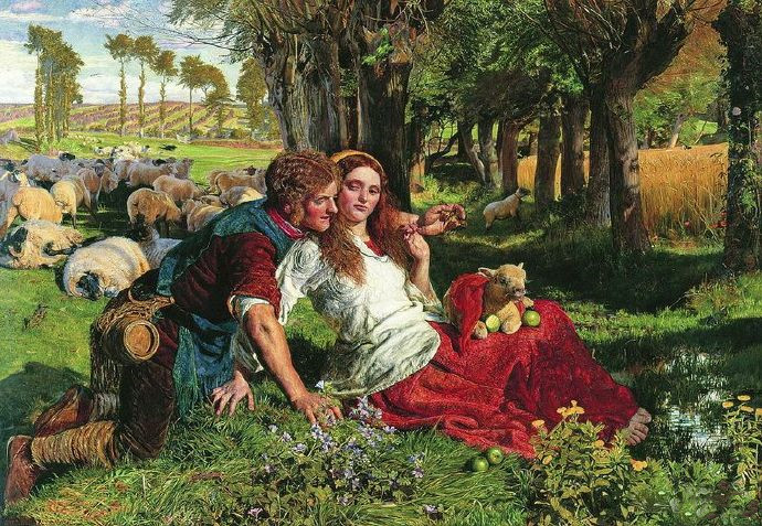 亨特《The Hireling Shepherd》（牧羊人）