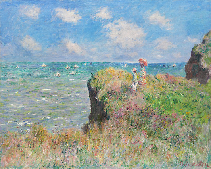 《普尔维尔悬崖漫步》（Cliff Walk at Pourville）(1882