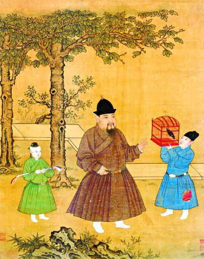 （明）佚名《宪宗调禽图》