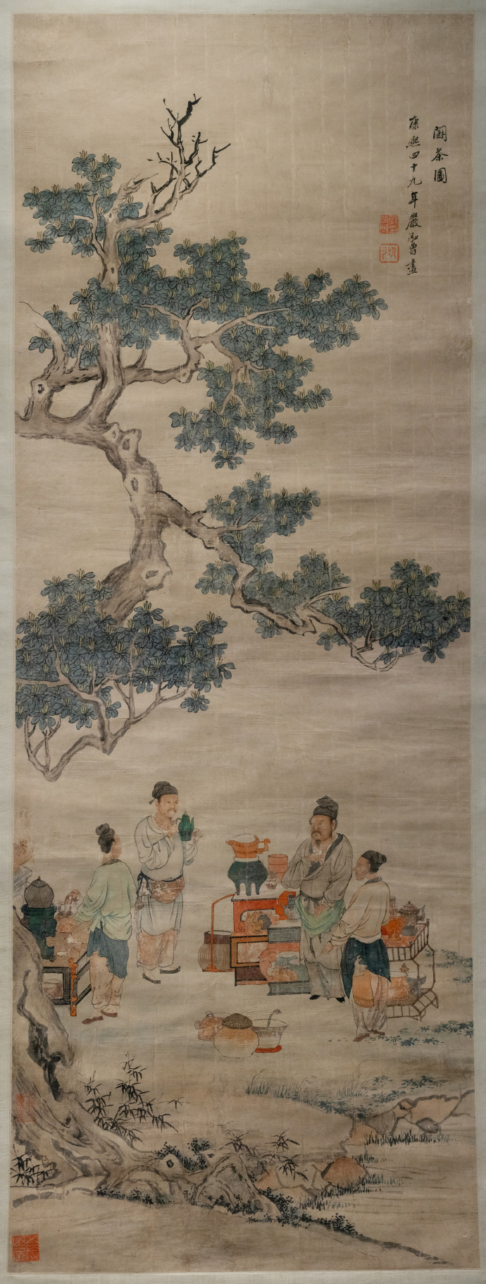 清 严泓曾 斗茶图