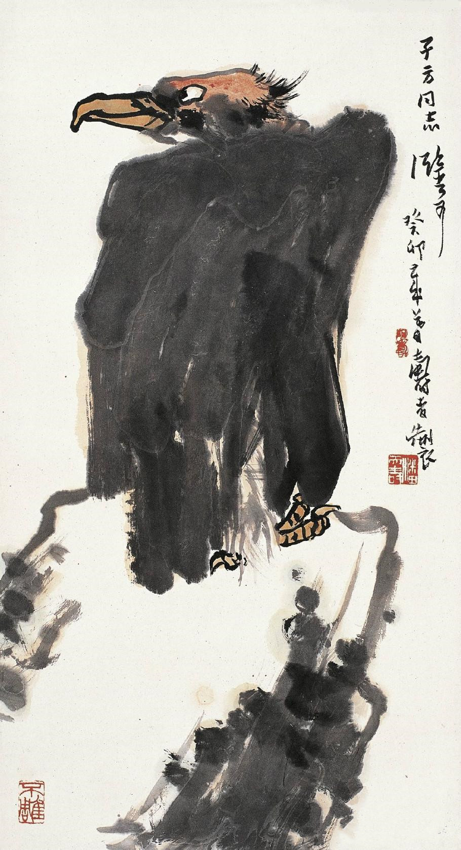 潘天寿笔下的鹰鹫图