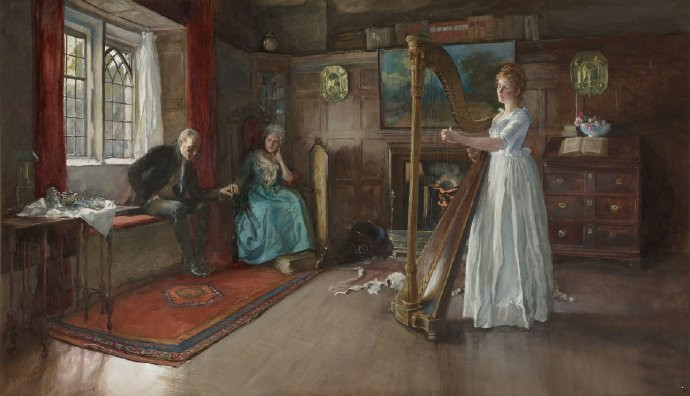 埃德温·奥斯汀·阿贝(Edwin Austin Abbey）《一首老歌》