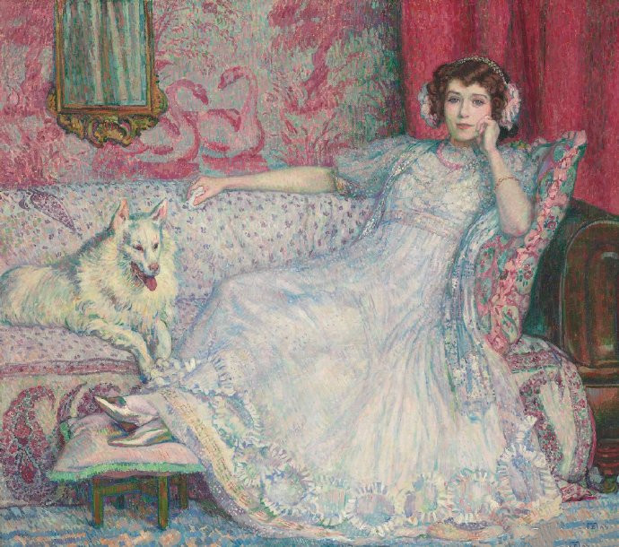 Theo van Rysselberghe1907年的作品《白衣女子》