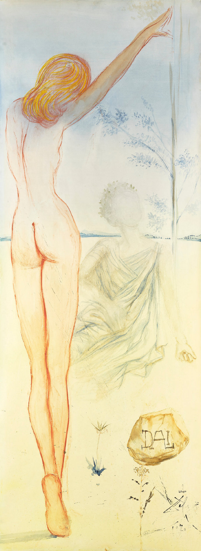 萨尔瓦多·达利（Salvador Dalí1970年的作品《裸体女孩与贵宾》