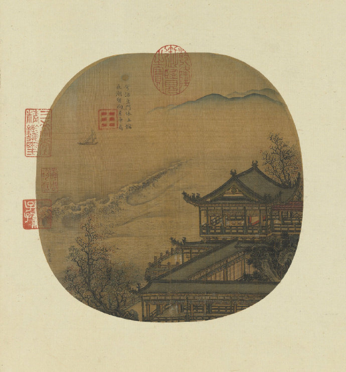 关于夜晚的国画作品