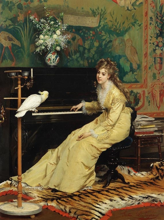 19世纪比利时画家Gustave Leonard de Jonghe的油画