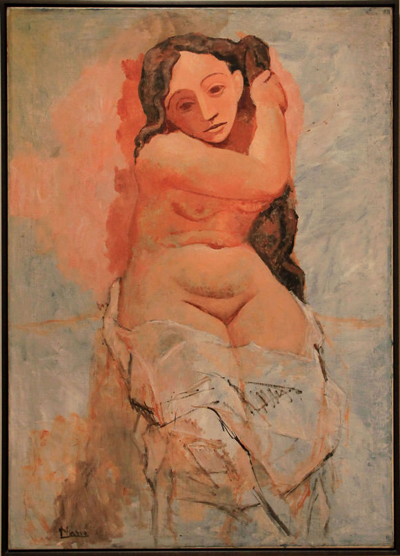 毕卡索《Woman Plaiting Her Hair》（编发的女人）