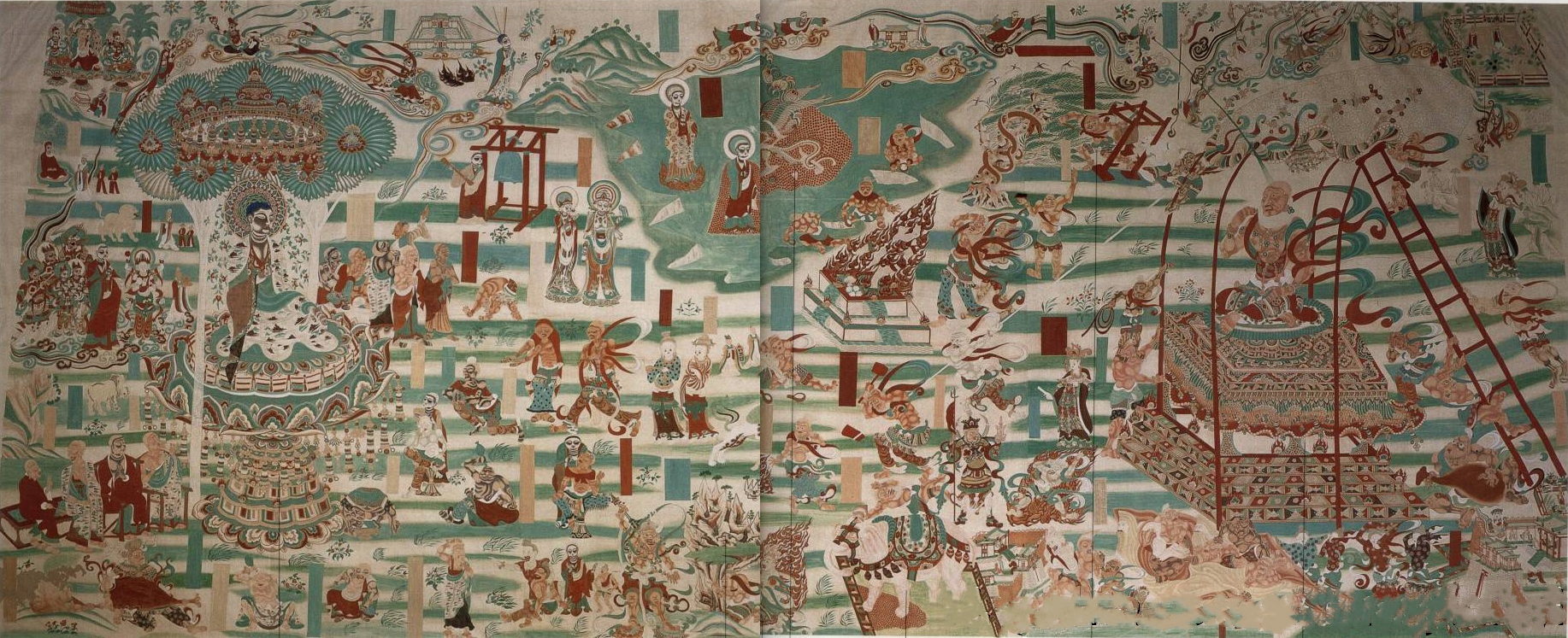 敦煌莫高窟196窟晚唐壁画《劳度叉斗圣变》赏析