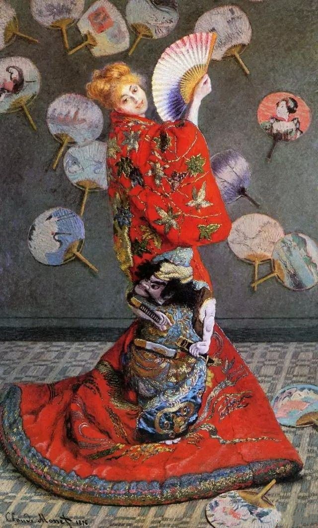 莫奈《穿和服的莫奈夫人》