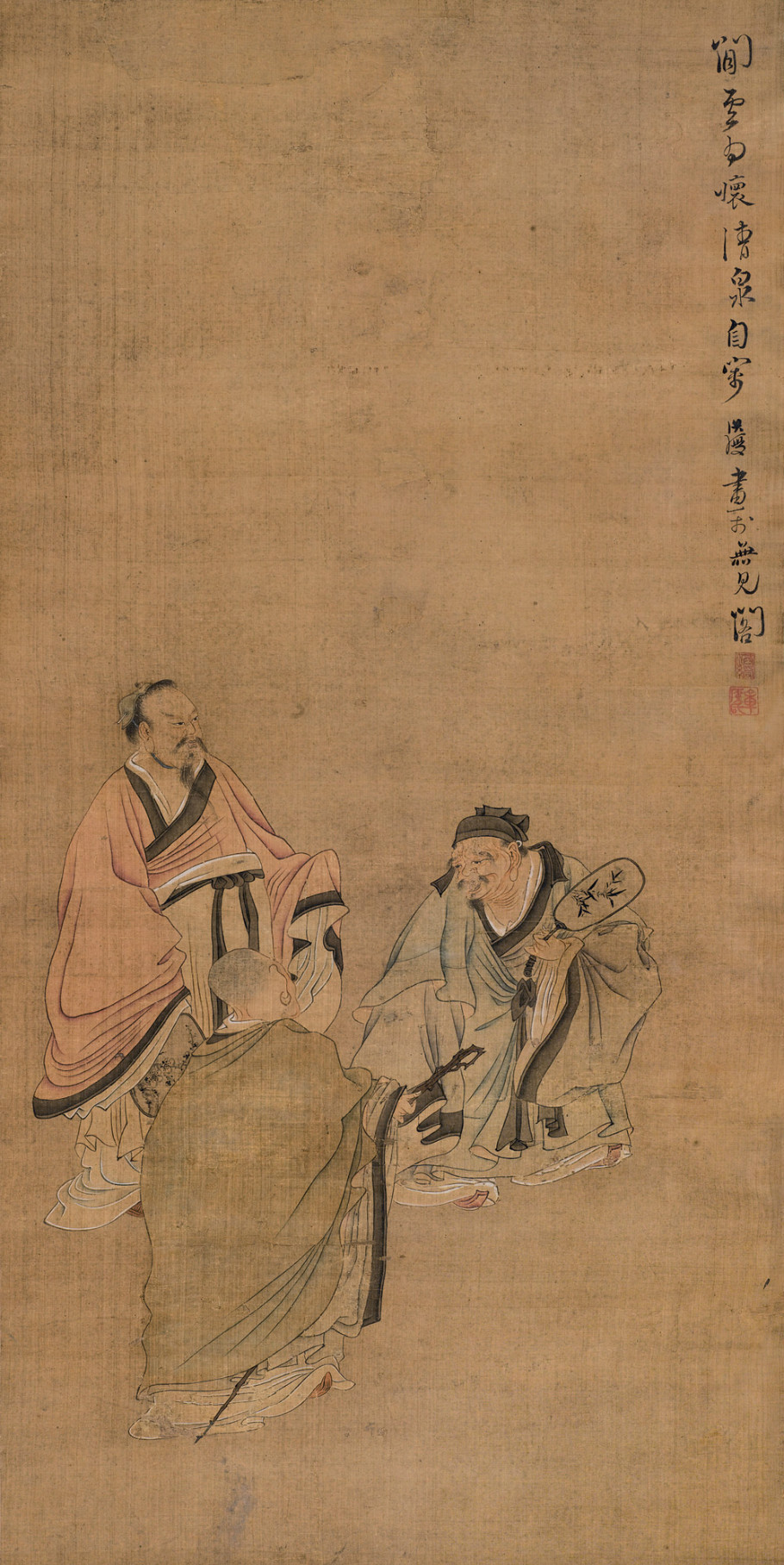 明代陈洪绶《虎溪三笑图》和赵左《烟江归钓图》