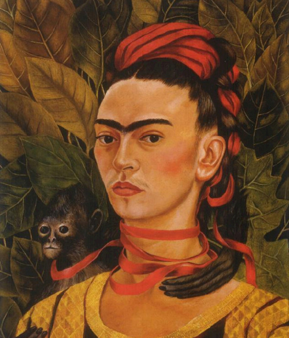 弗里达·卡罗《与猴子一起的自画像》