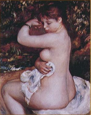 油画《浴后的女人》——雷诺阿