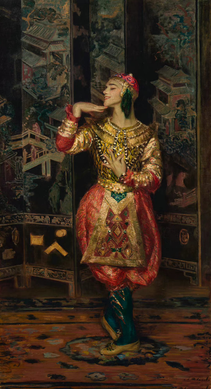 Jacques-Emile Blanche作品《跳暹罗舞的瓦斯拉夫·尼金斯基》