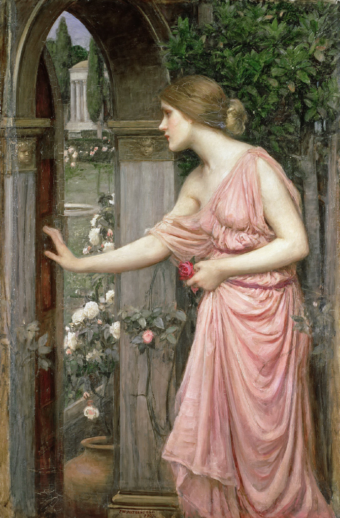 John William Waterhouse《普绪克进入丘比特的花园》