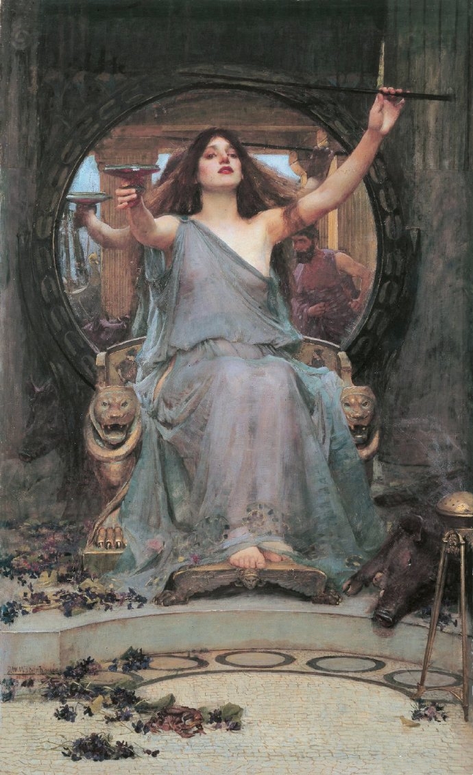 John William Waterhouse《瑟茜向奥德修斯敬酒》