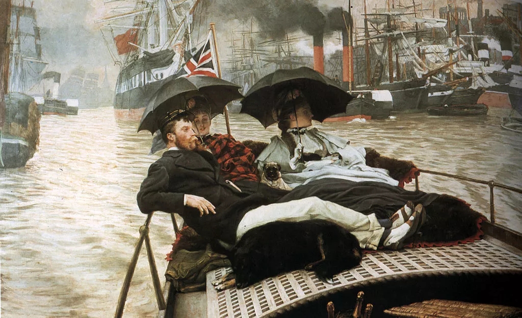 James Tissot 《On The Thames》（泰晤士河上）
