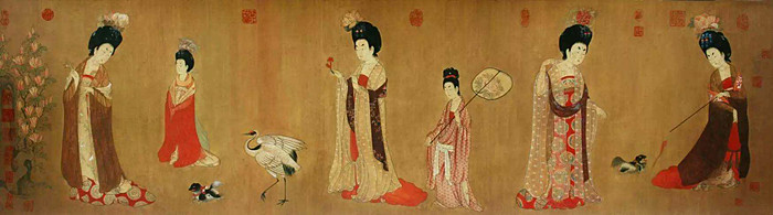 唐代名画《簪花仕女图》
