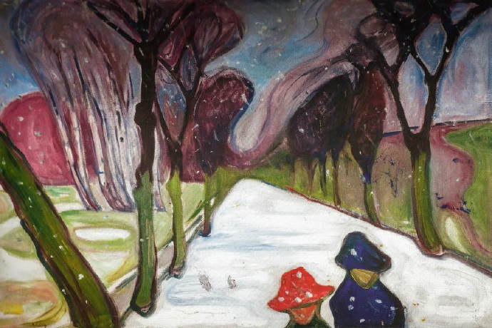 Edvard Munch《New Snow In The Avenue》（大道上