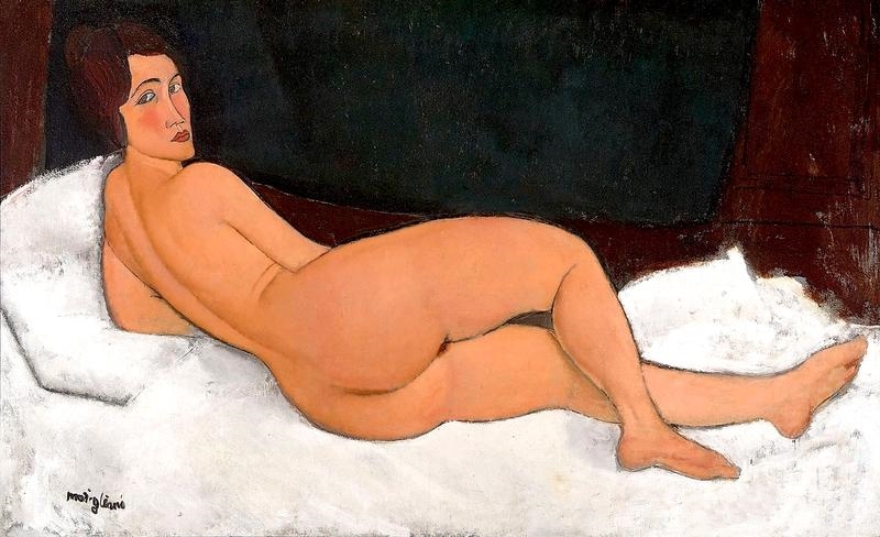 Amedeo Modigliani《Reclining Nude》（斜依的裸女）