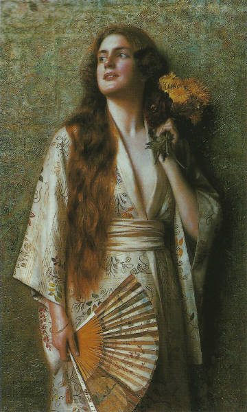 Max Nonnenbruch 《Frau im Kimono mit F&am