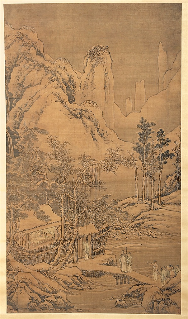 明代画家周臣《访友图》轴