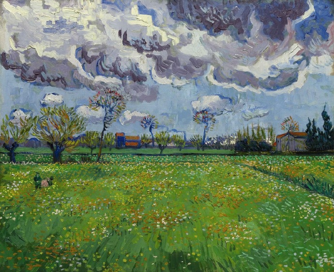 梵高《Landscape Under A Stormy Sky》（暴风雨下的景观