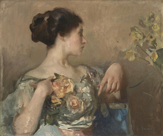 Edmund Charles Tarbell《Lady With A Corsa