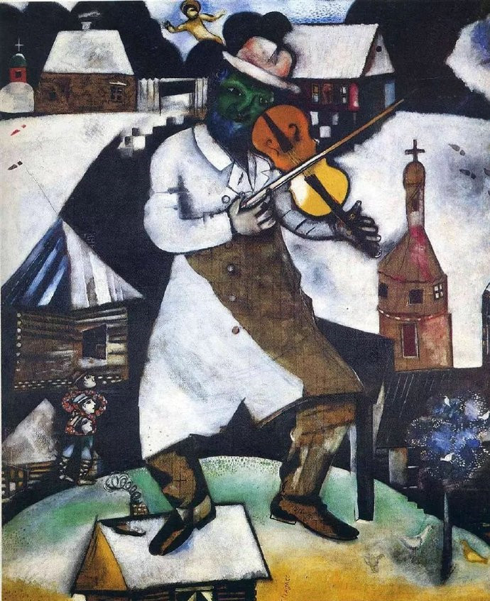 马克·夏加尔的作品《The Violinist》（小提琴手）