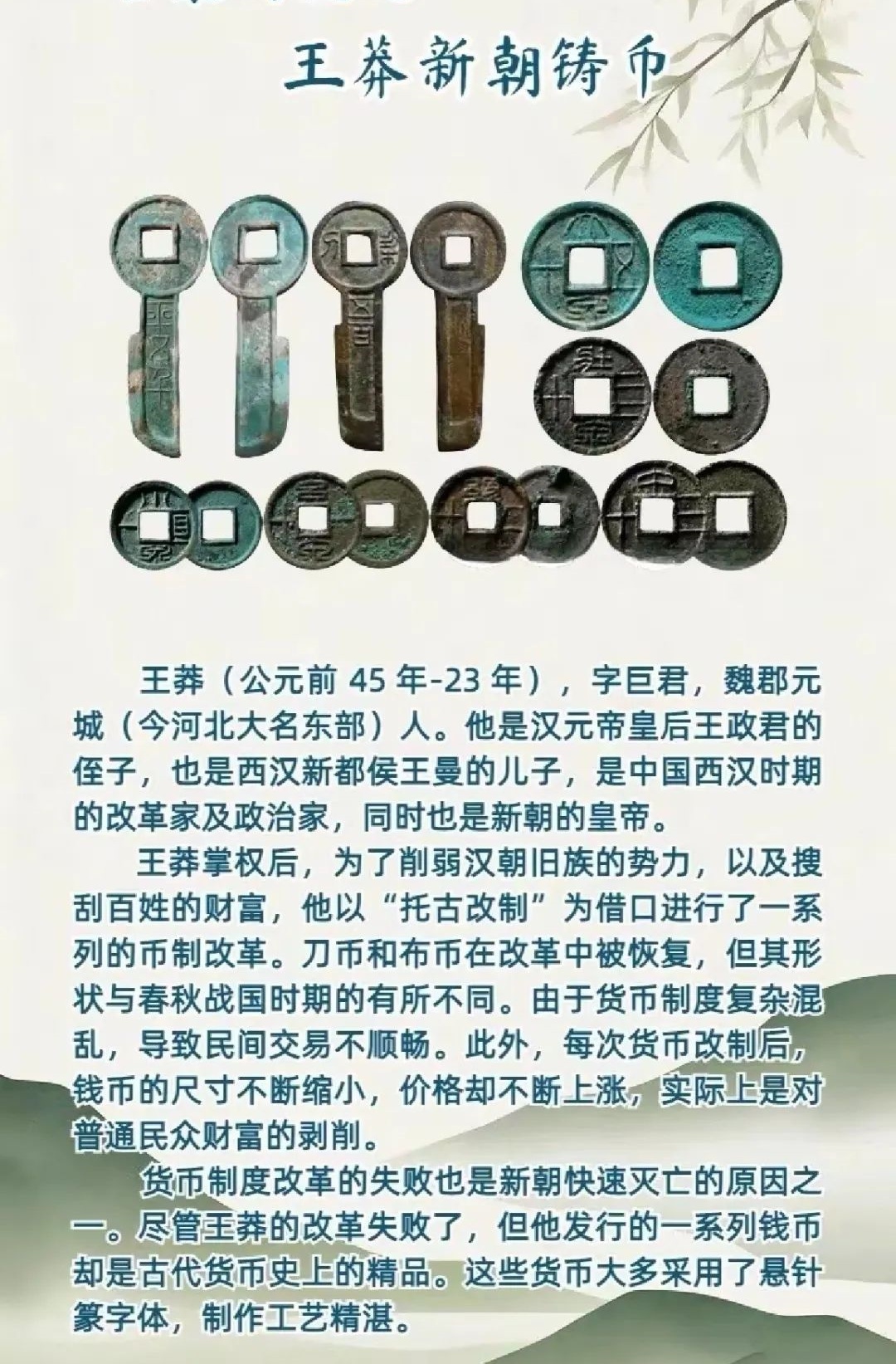 王莽新朝铸币简图
