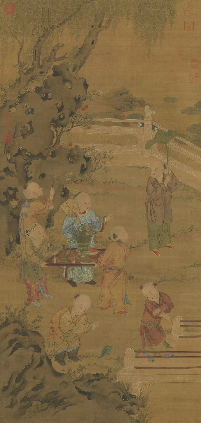 元代 佚名《夏景戏婴图》