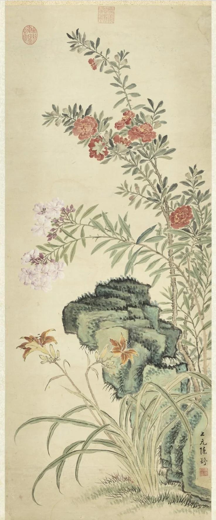 清代画家陈舒的《天中佳卉图》