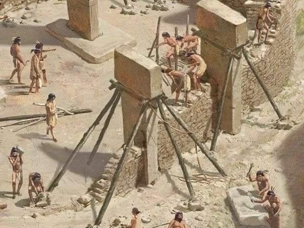 12000年前土耳其哥贝克力石阵（Gbeklitepe）的建造过程示意图