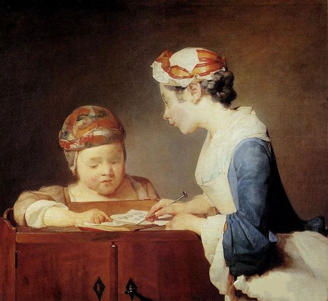 夏尔丹 《The Young Schoolmistress》（年轻女校长）
