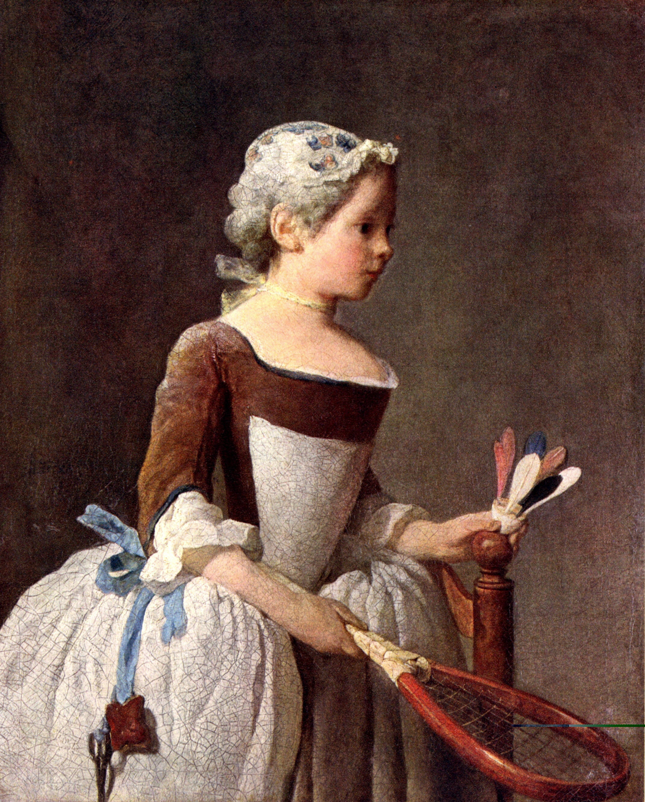 夏尔丹《Girl With Racket And Shuttlecock》（打羽